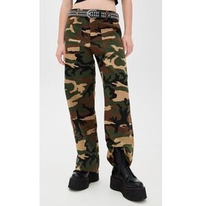R13 Wide Leg Utility Pant Women Camo Woodland Japanese Fabric 28